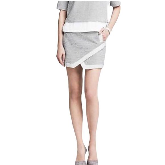 Banana Republic Textured Envelope Mini Skirt Womens 8P White NWT AS0293 - Picture 1 of 6